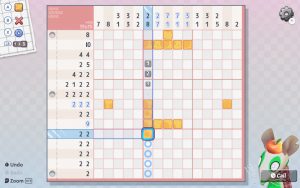 15x15 Picross grid. A rat is in the botton right corner. 