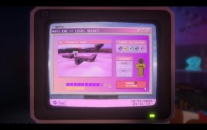 The level selection screen that is designed like a CRT TV.