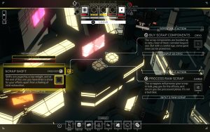 A view of possible actions in that specific area: Scrap shift, buy scrap components or process raw scrap.