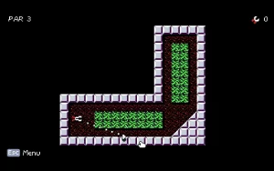 The first level of the game. It's an L shape with two batches of grass.