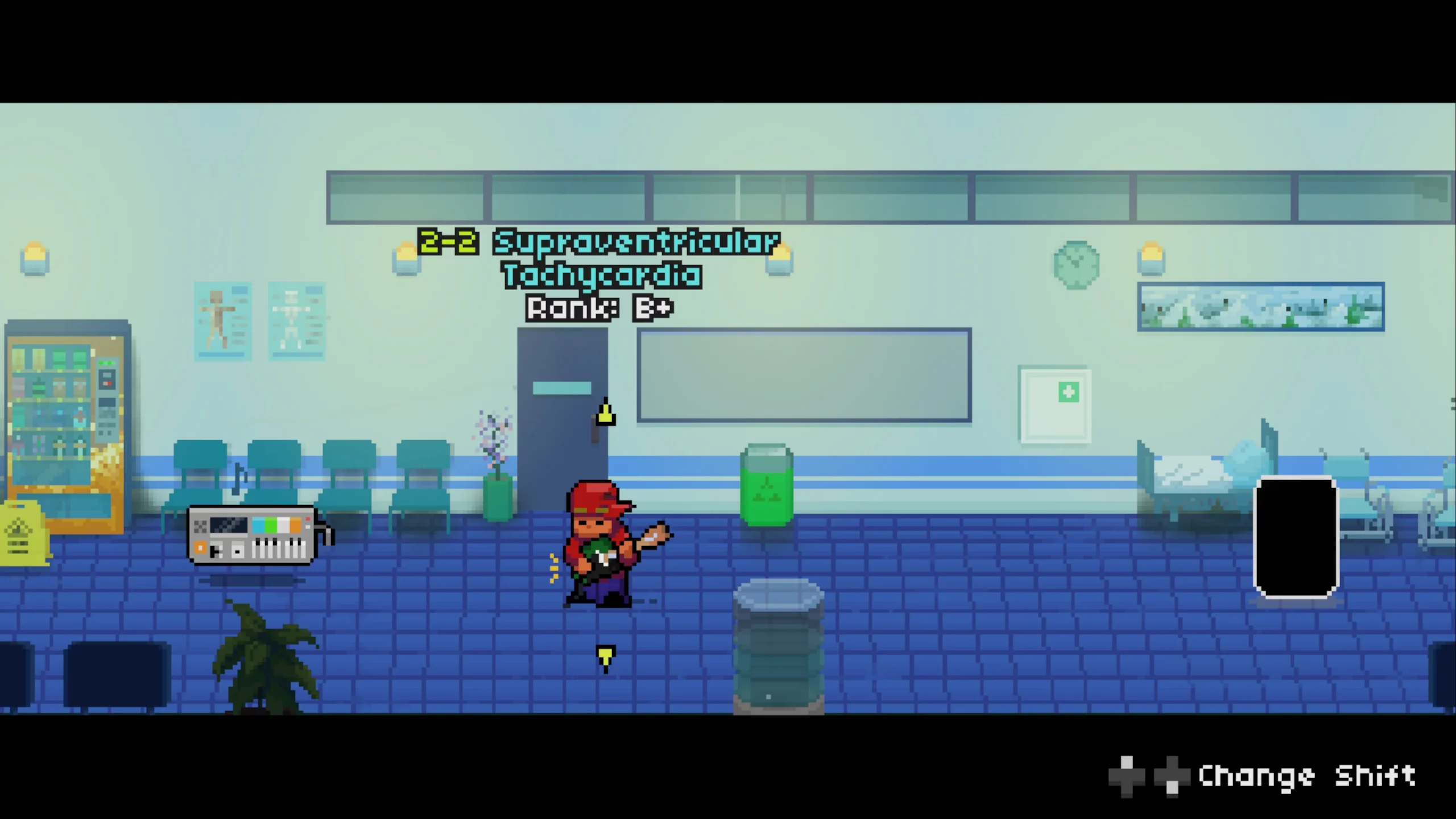 The stage selection. Currently shows 2-2 Supraventricular Tachycardia with Rank B+