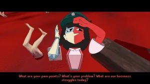 ENA is doing a salute asking "What are your pain points? What's your problem? What are our business struggles today?"