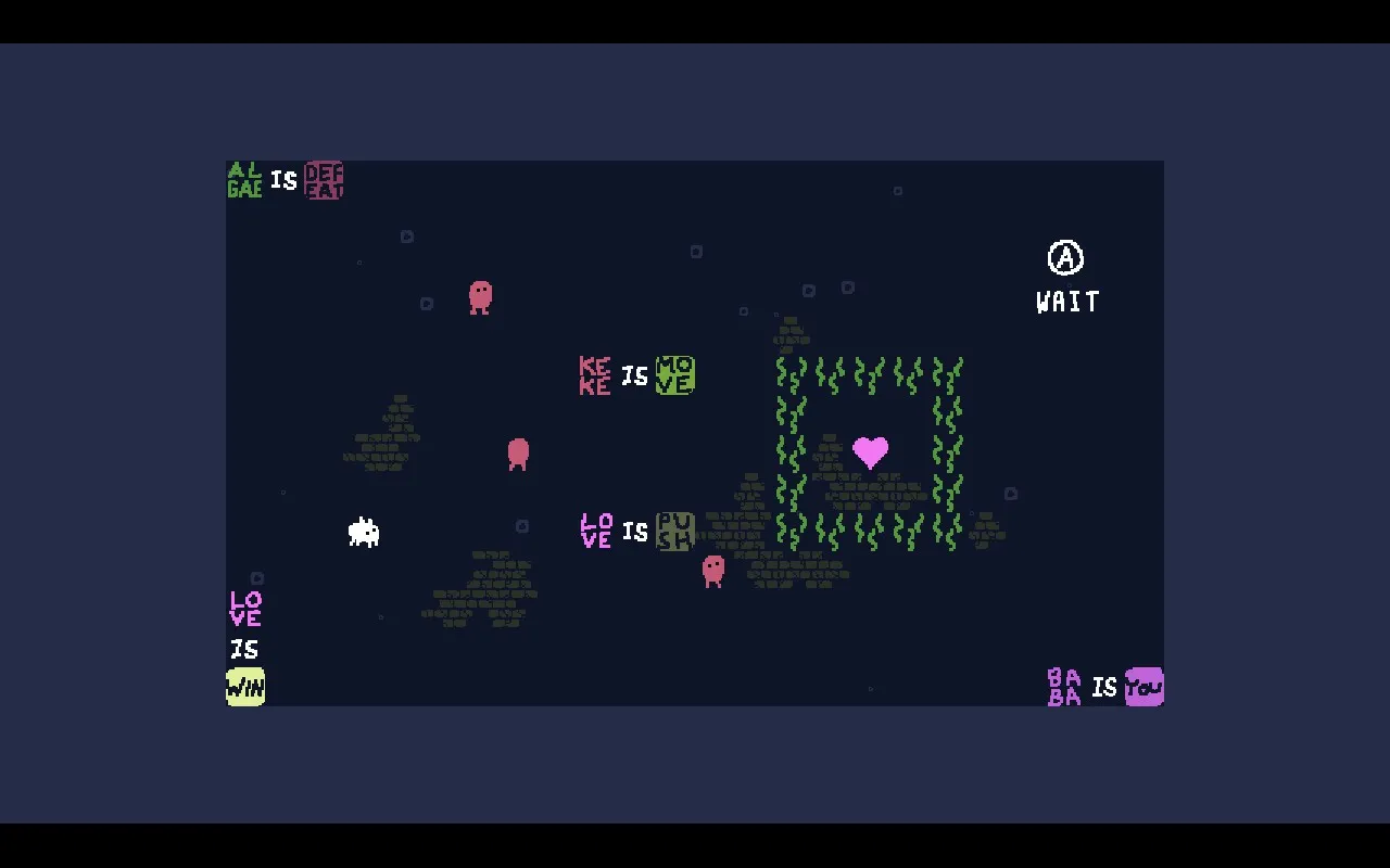 A level of the game with algae, love, Baba and being named Keke. 