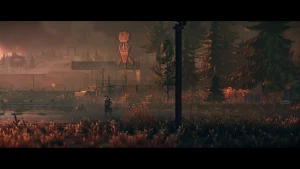 A man standing in front of a desolate gas station