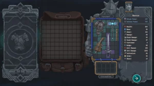 The loot window showing the inventory and current equipment. Items are arranged in a grid system. 