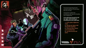 Lengthy description of the surroundings. 4 dialogue options are shown. One of them is to crack a joke.