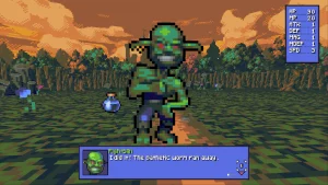 Fightblin says after the fight: "I did it! The pathetic worm ran away."