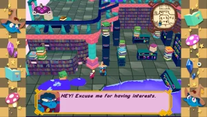 Rhell is shouting at a crab(?):"Hey! Excuse me for having interests."