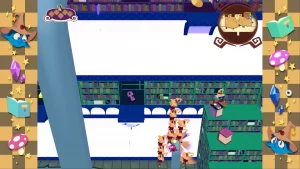 Utter chaos. Multiple puppets build a sort of tower to reach a key.