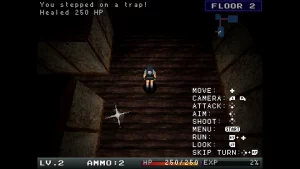 A top-down view inside a dungeon.