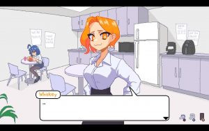 A chic office lady with golden hair. 