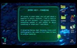 A journal entry that's opened on a PC interface, The entry describes feeling inept when talking to others.