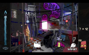 A dirty and grim place with graffiity. Two NPS's are in there. 